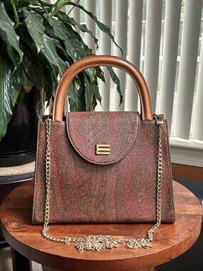 ETRO Arnica Paisley Top Handle Satchel Bag, RARE!!